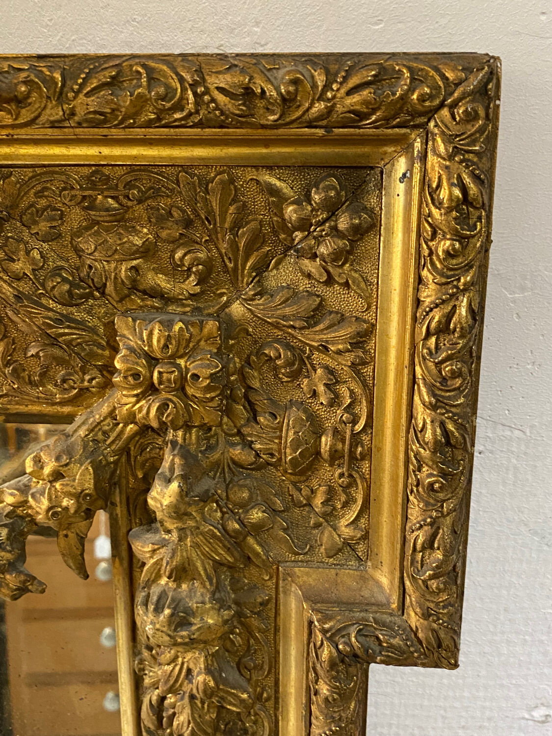 Large mirror Louis XVI old gold 87x142cm
