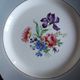6 mismatched flat plates pairs Terre de Fer Marsac Flowers Digoin