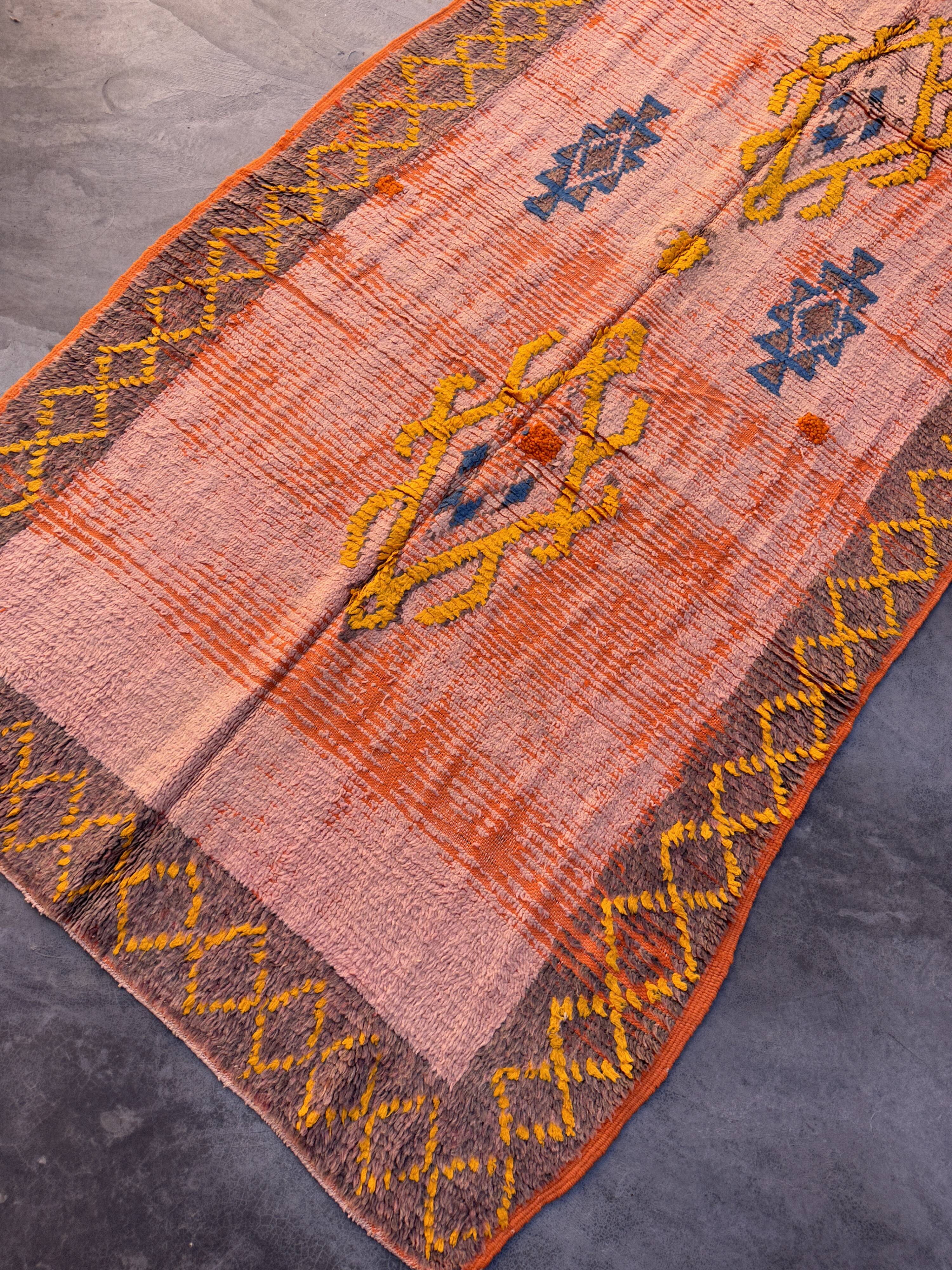 Tapis Marocain Boujad orange - 146 x 283 cm