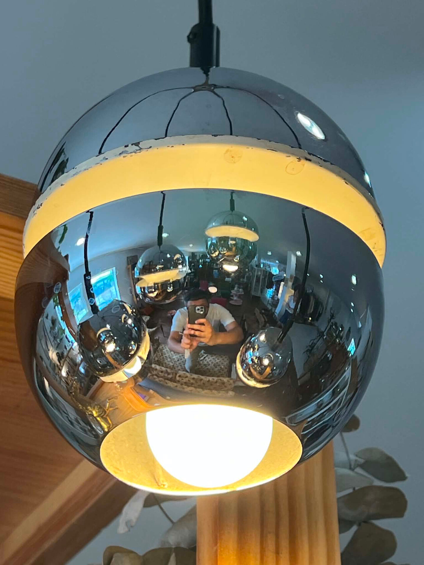 Suspension Space Age 5 openwork lights, 1970s, adjustable