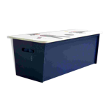 Beautiful wooden toy chest from the 1960s. Nature/gardening decor.