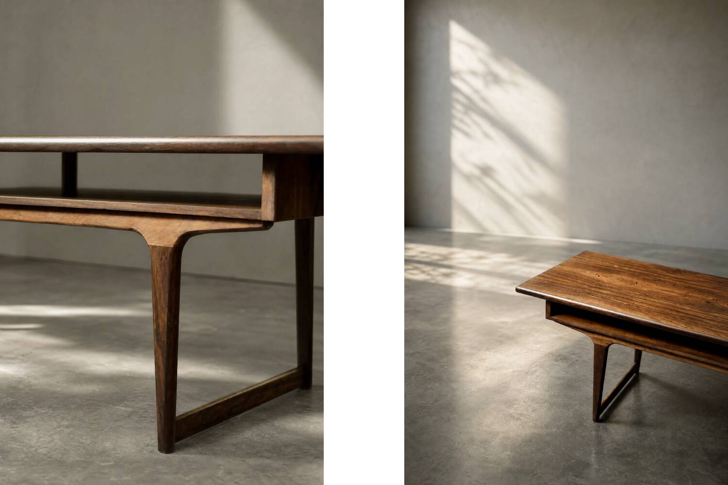 Vintage Mid-Century Modern Danish Rosewood Coffee Table with Shelf, 1960s
