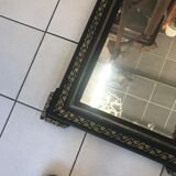 Louis XV blackened wooden mirror 50x90cm