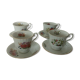 4 porcelain coffee cups on the theme of the 4 seasons