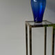 Grand vase en verre bleu cobalt 