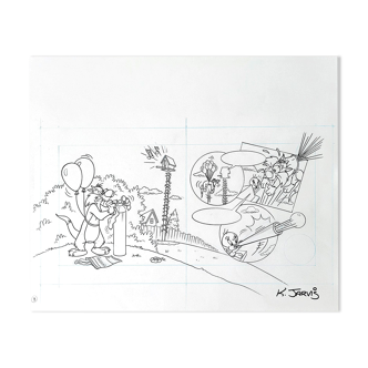 Kelley A. Jarvis Original Drawing Tweety and Sylvester, 2007