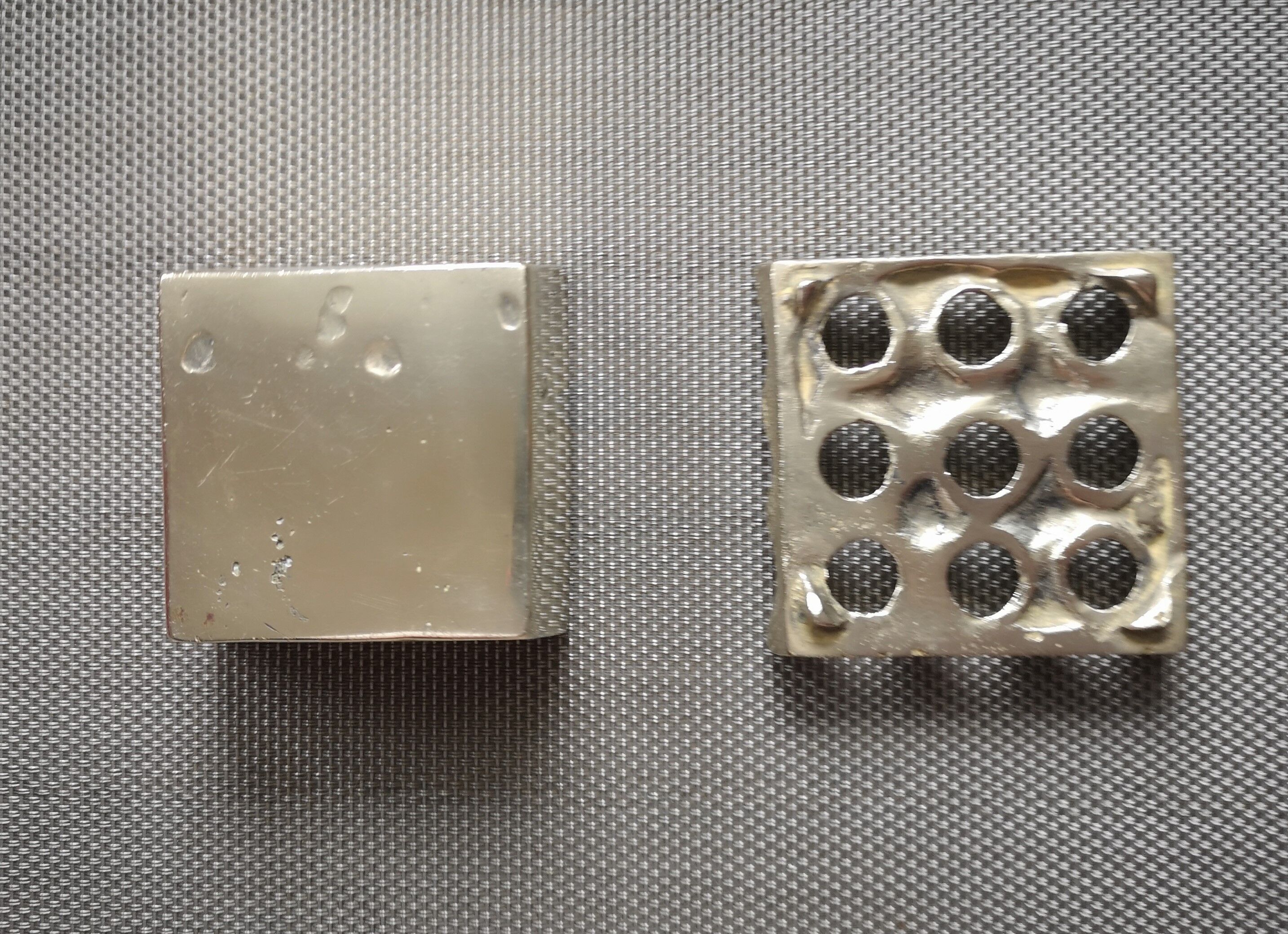 Scandinavian 9-hole brass ashtray 1970/1980