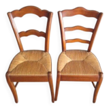 2 old straw chairs