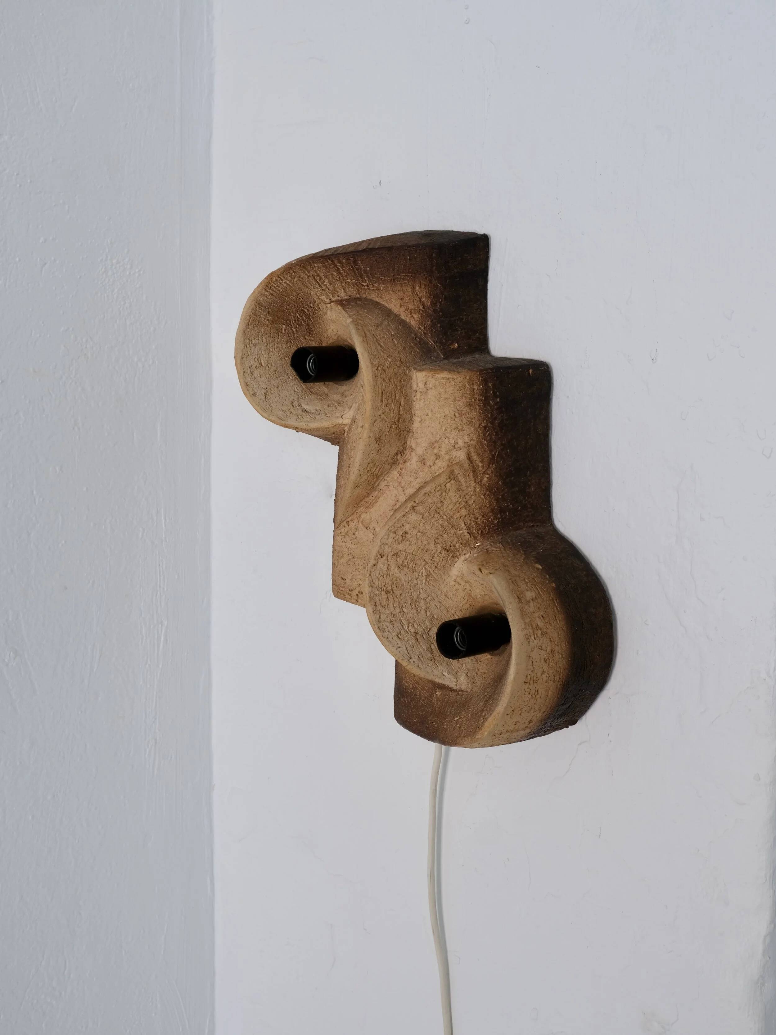 Brutalist ceramic wall sconce | Netherlands | 1960s