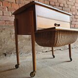 Piece of furniture with scandinavian teak sewing 1950