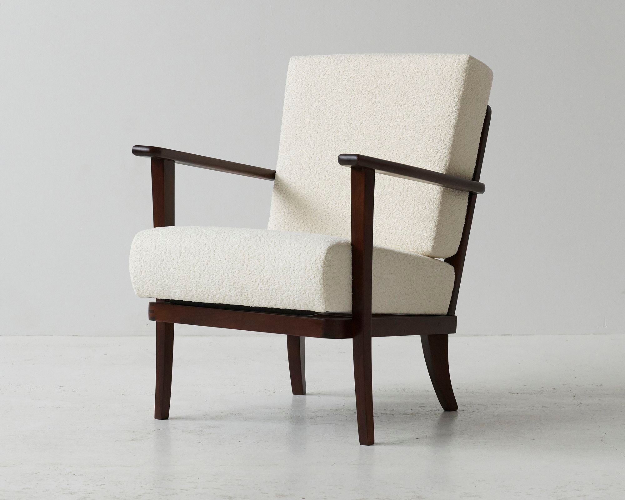 Set of ton boucle armchairs 60's