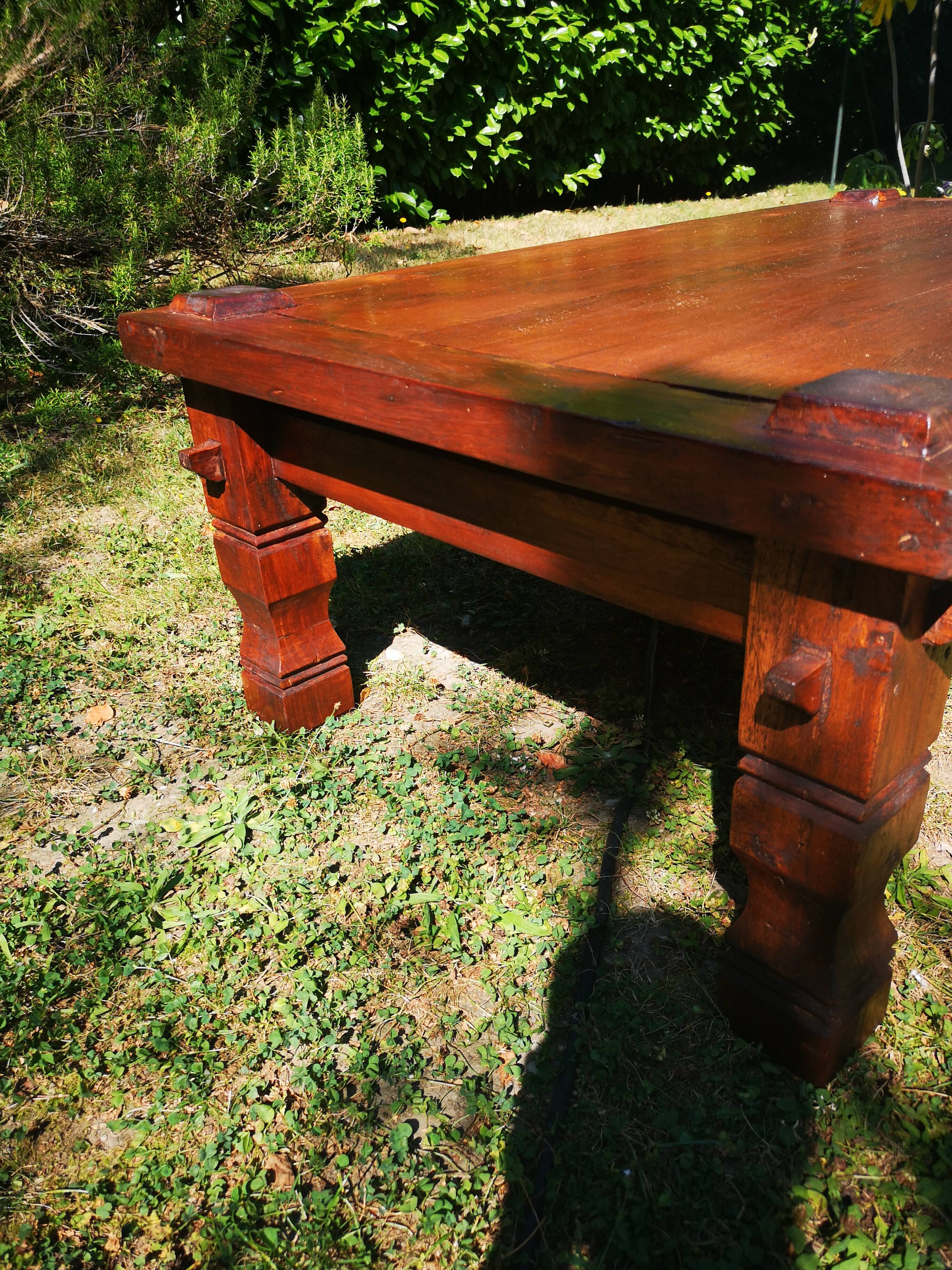 Brutalist solid oak coffee table from the 1950s