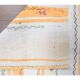 Vintage Turkish Oushak Handmade Wool Cotton White Kilim Runner Rug 67x254