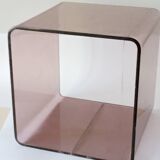 Table d'appoint, cube en plexiglas