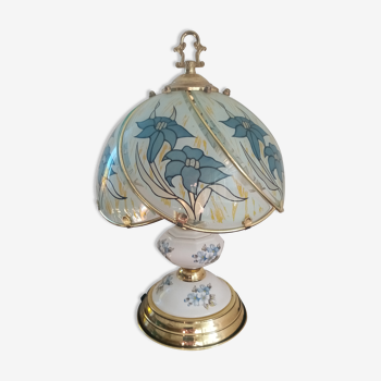 Tiffany style lamp blue flowers