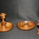 Old pair of candlestick in olivier remember Jerusalem early XX th