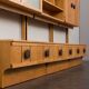 Scandinavian mid century oak wall unit with backlit, Denmark 1970s