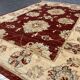 Red Gold Wool Rug, Handmade Floral Oriental Carpet 121x77cm Bedroom Decor
