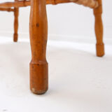 Small side table with turned legs and red top - Josco, made in Belgium - 1950s