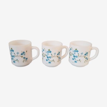 Set of three Arcopal Veronica cups