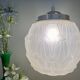 Vintage art deco globe pendant light in frosted glass