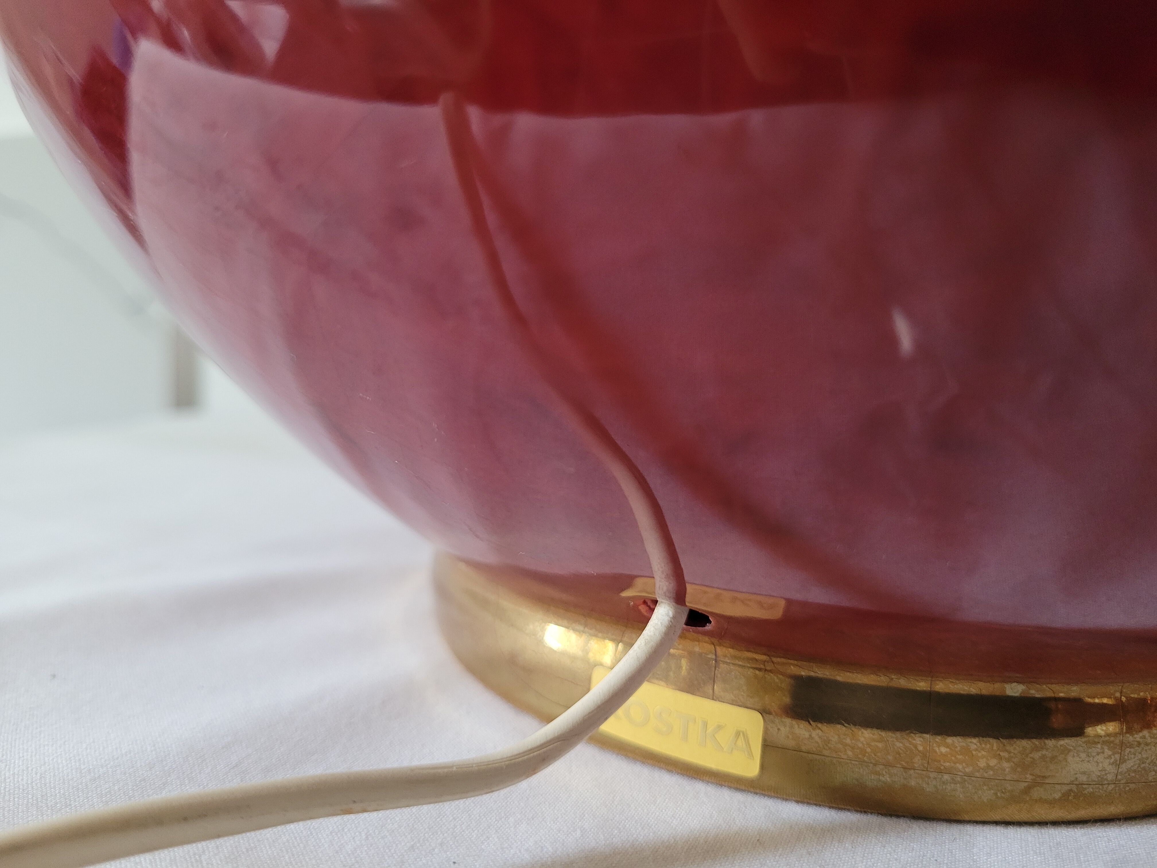 Rondo lamp by Kostka in cracked ceramic