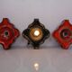 Pop Art German Ceramic Wall Lamps, 1970s, Set of 3