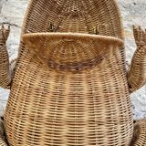 Porte revues grenouille en rotin
