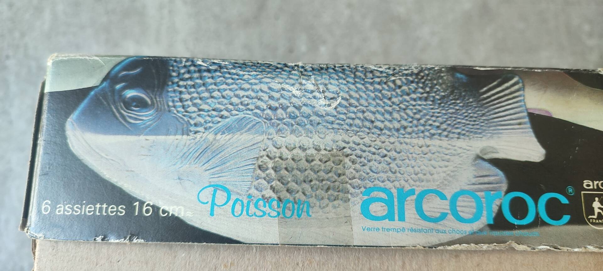 New vintage Arcoroc fish plates in original box
