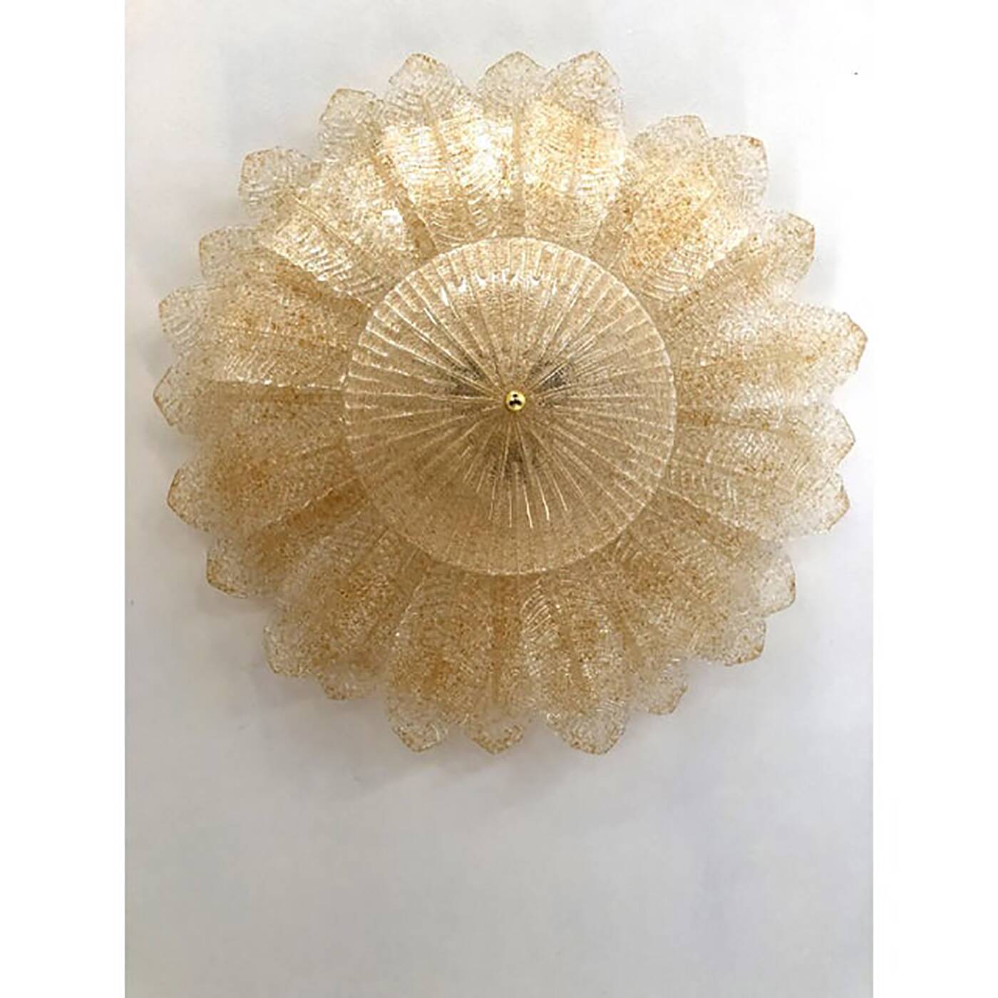Murano Style Glass Sputnik Chandelier Flush Mounts - a Pair