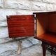 Vintage bedside table veneer wood varnish