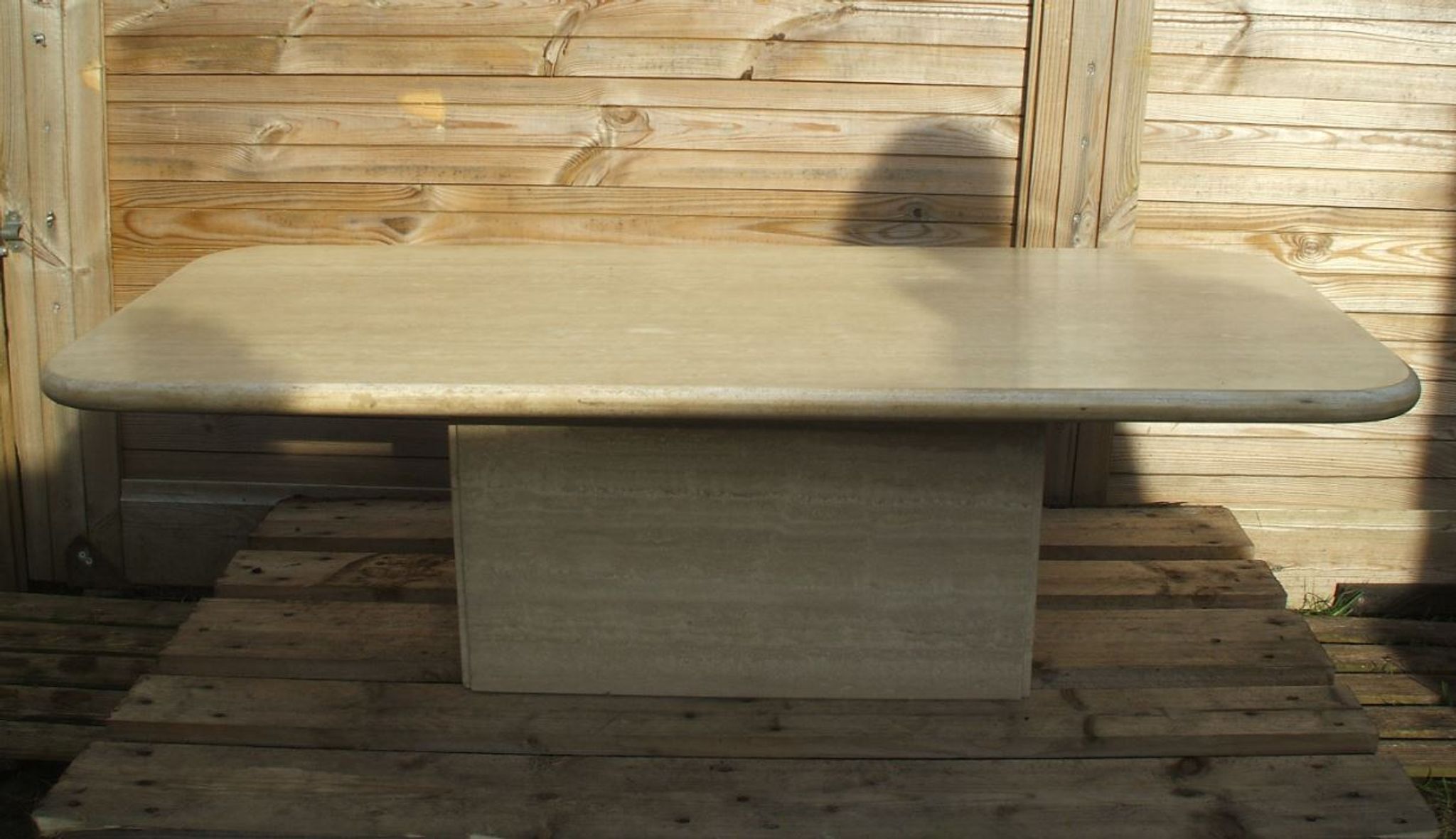 Travertine coffee table