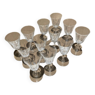 Set of 12 Saint Louis crystal glasses