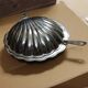 Vintage silver metal butter in shell shape