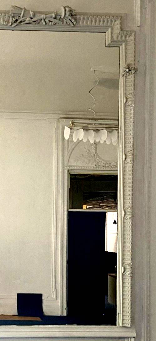 Louis XVI style mirror in wood and carved stucco 20th century