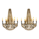 Pair of crystal chandelier with pendants