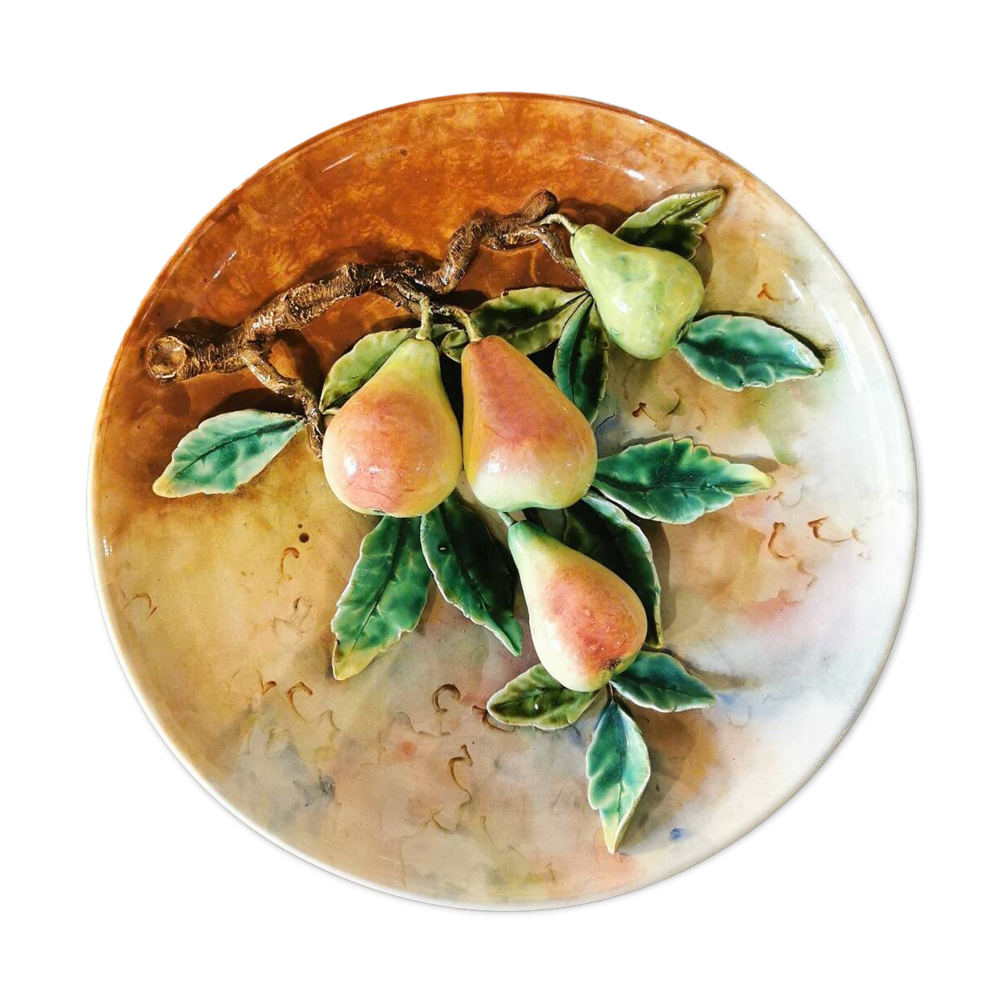 Large barbotine dish