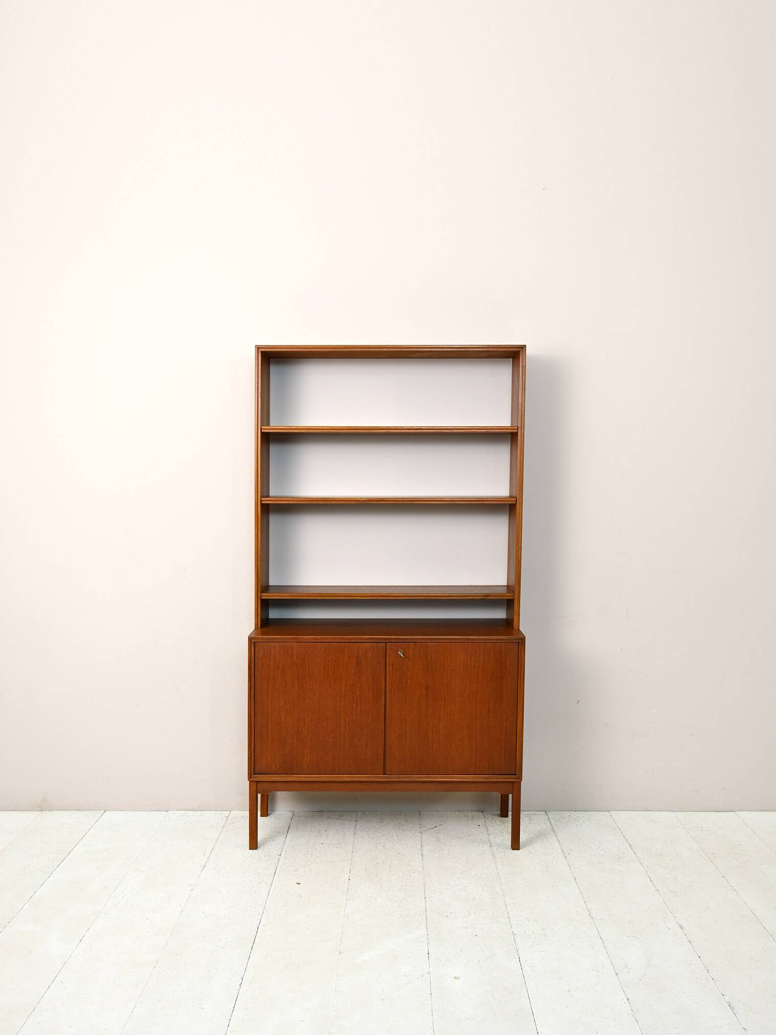 Vintage Swedish bookcase with storage compartment