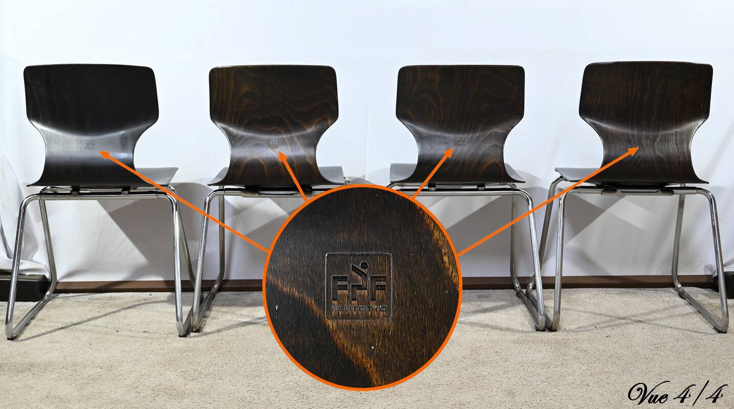 Set of 4 Pagwood Chairs, stamped Pagholz Flötotto – 1960