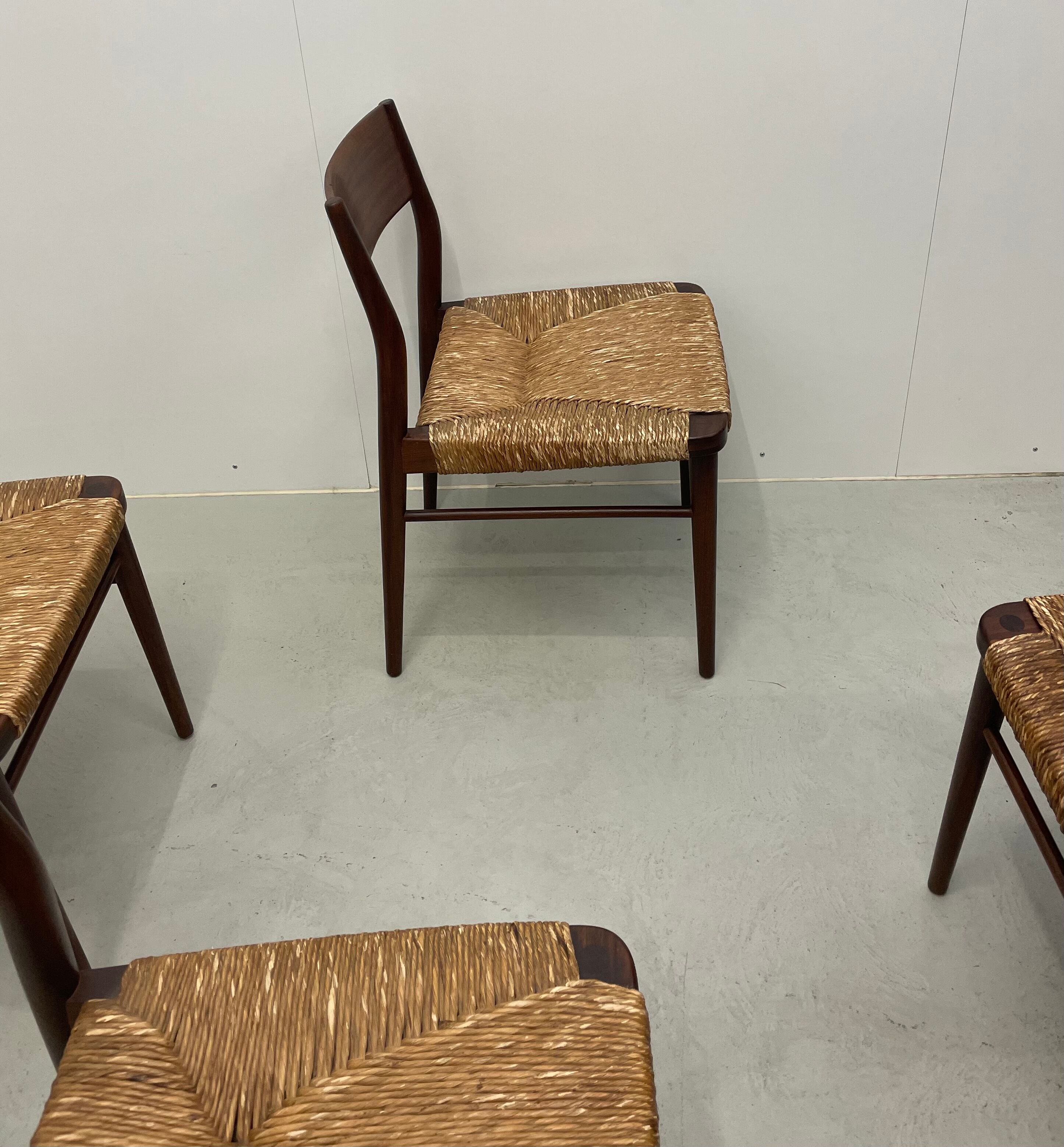 4x MidCentury Papercord Chairs by Hartmut Lohmeyer for Wilkhahn