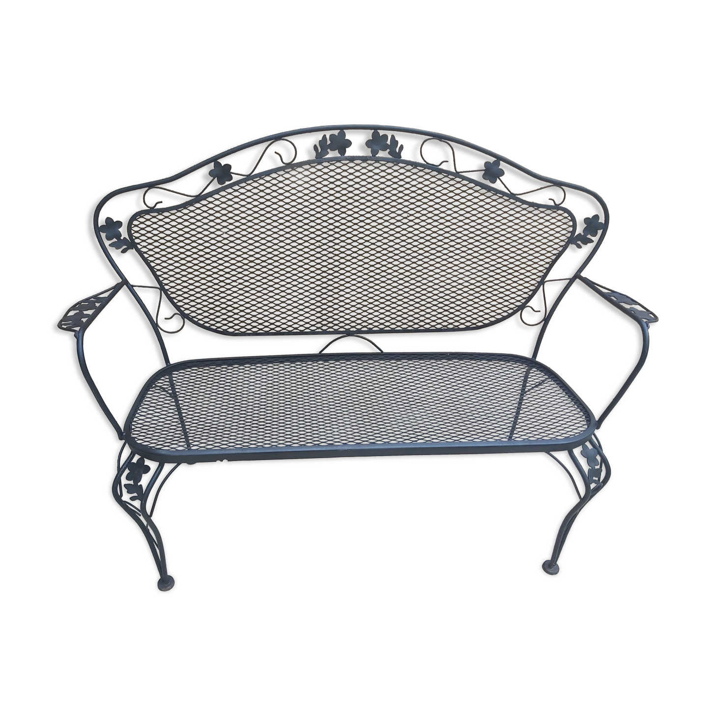Iron garden bench