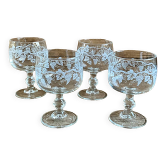 4 petits verres luminarc vintage