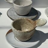 Modular Indonesian ceramic tableware service (6 elements + cups)