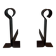 Important Pair of Modernist Wrought Iron Andirons with Ring Finials