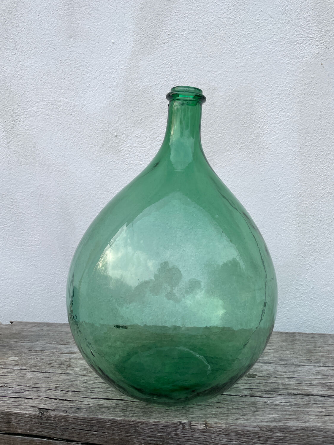 Large green glass lady Jeanne