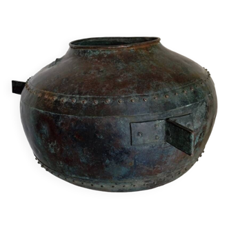 Cache pot cuivre XXL, ancien alambic