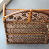 Bamboo and rattan wood shelf