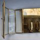 Pair of Italian gold-plated brass wall sconces with beveled glass