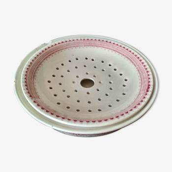 Hollow plate fruit drain - sarreguemines earthenware "calcutta"