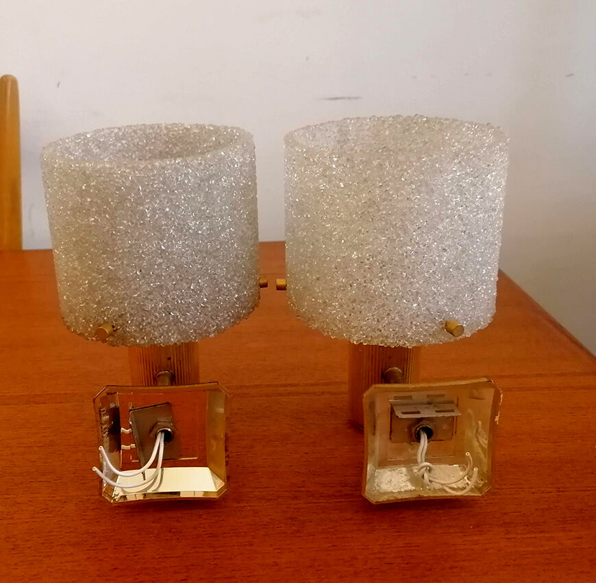 Pair of perspex wall lamps, 1960